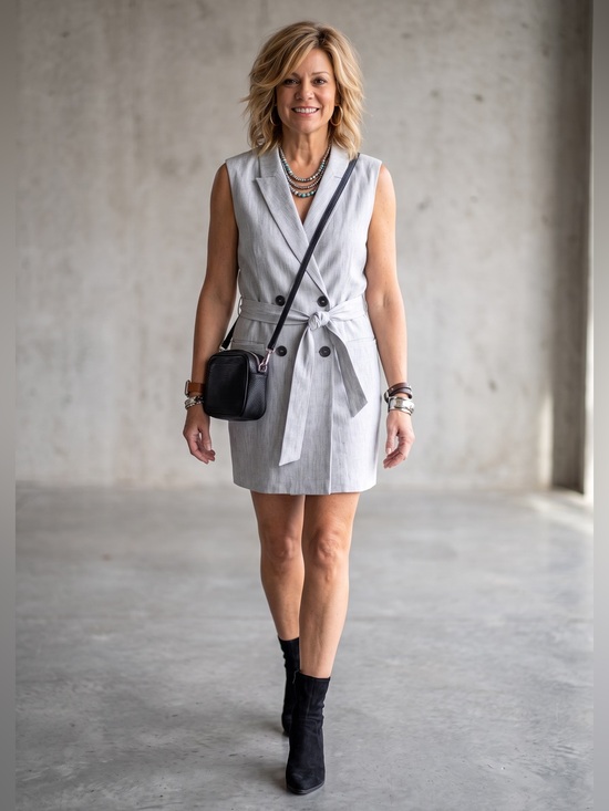 Jason Wu Dresses & Skirts - Jason Wu Elegant Heather Gray Blazer Dress Vest Med